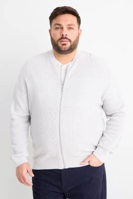 Kardigan - prążkowany - z fakturą