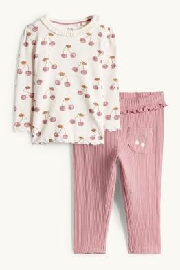 Kers - baby-outfit - ribstof - 2-delig