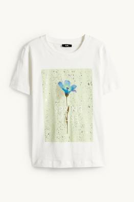 T-shirt - regular fit - efekt połysku