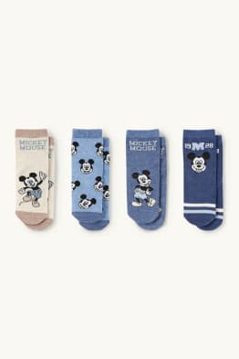 Lot de 4 paires - Mickey Mouse - chaussettes pour bébé à motif