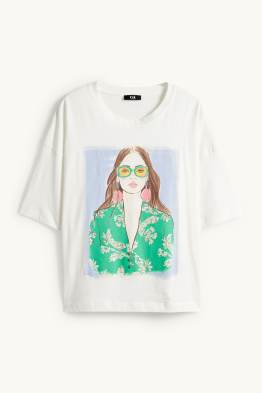 T-shirt - regular fit - glanseffect