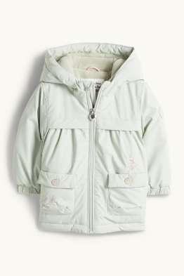 Floral - baby jacket with hood - lined