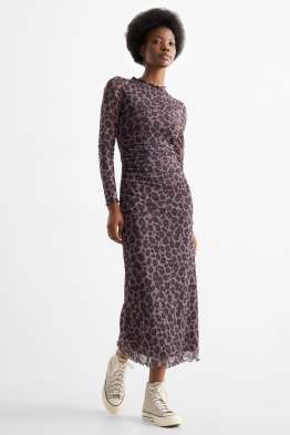 Jurk van mesh - luipaardvelprint