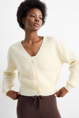 Strickjacke - gerippt