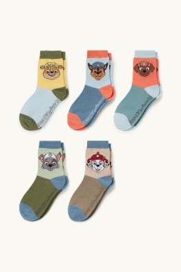Lot de 5 paires - La Pat’ Patrouille - Chase, Zuma - chaussettes à motif