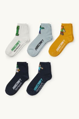 Lot de 5 paires - Minecraft - chaussettes à motif
