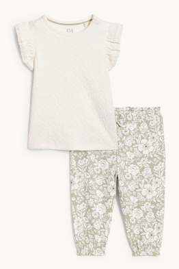 Kwiatki - komplet niemowlęcy - 2 części