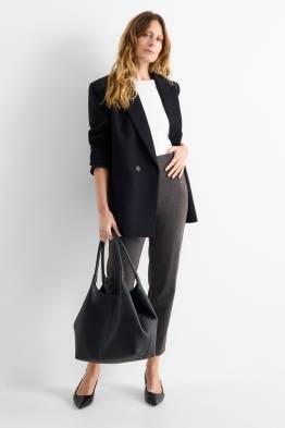 Jersey trousers - high waist - slim fit