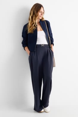 Pantalon en toile - high waist - wide leg