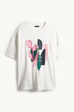 T-Shirt - Regular Fit - Glanz-Effekt