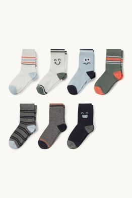 Lot de 7 paires - grimaces - chaussettes à motif