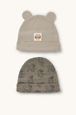 Lot de 2 - Le Roi Lion - bonnet pour bébé - finition côtelée