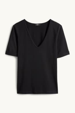 T-Shirt mit V-Ausschnitt - Slim Fit