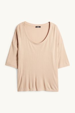 T-Shirt - Relaxed Fit - gerippt