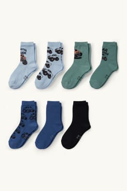 Multipack 7er - Monster-Truck - Socken mit Motiv
