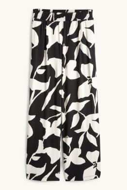 Stoffhose - Mid Waist - Straight Fit - geblümt