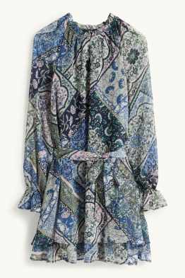 Chiffon-Kleid - gemustert
