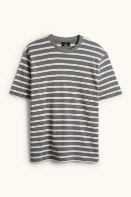 T-shirt - relaxed fit - à rayures - finition texturée