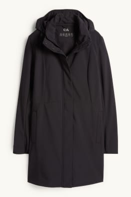 Softshellmantel mit Kapuze - wasserabweisend - 4 Way Stretch