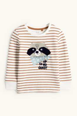 Szop pracz - koszulka z długim rękawem - w paski - z fakturą