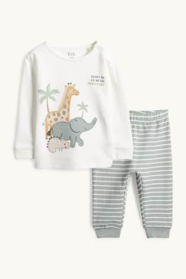 Giraffe, olifant en kameleon - babypyjama - 2-delig