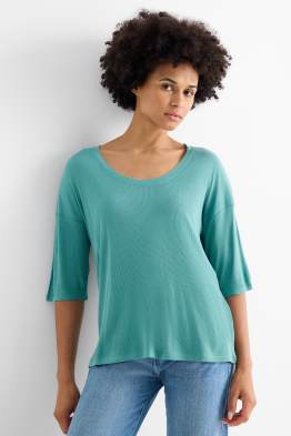 T-Shirt - Relaxed Fit - gerippt