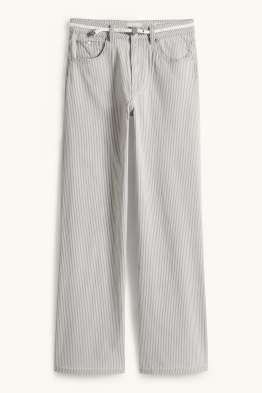 Jeans a gamba larga con cintura - vita media - a righe