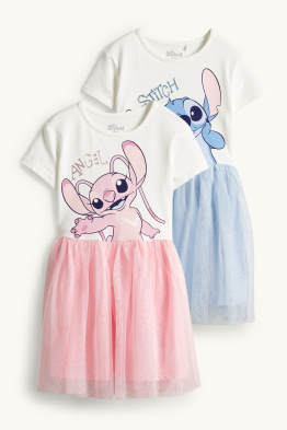 Lot de 2 - Lilo et Stitch - robes - effet brillant