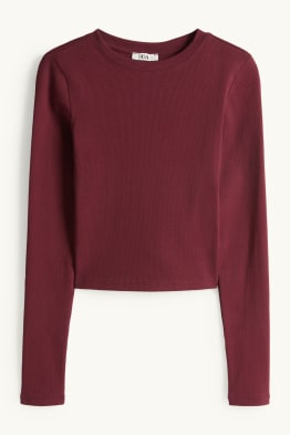 Korte longsleeve - slim fit - ribstof