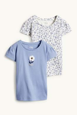 Multipack of 2 - floral - short sleeve T-shirt - ribbed
