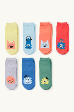 Lot de 7 paires - monstres - chaussettes à motif