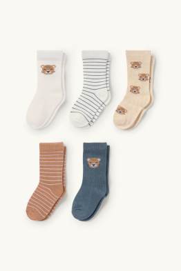 Lot de 5 paires - léopard - chaussettes bébé à motif