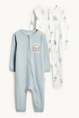 Confezione da 2 - dinosauro e leone - pigiama per neonati