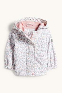 Little flowers - baby rain jacket with hood - waterproof