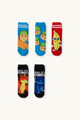 Lot de 5 paires - Stumble Guys - chaussettes à motif