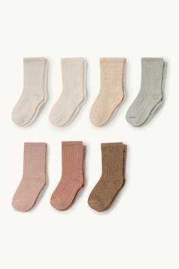 Lot de 7 paires - chaussettes bébé - texturées