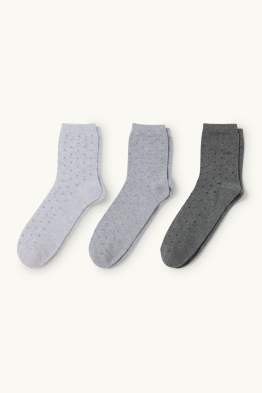 Multipack 3er - Socken - Glanz-Effekt - gepunktet