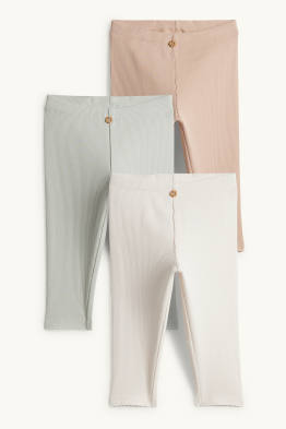 Confezione da 3 - leggings per neonati - a coste