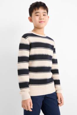 Sweter - w prążki - w paski