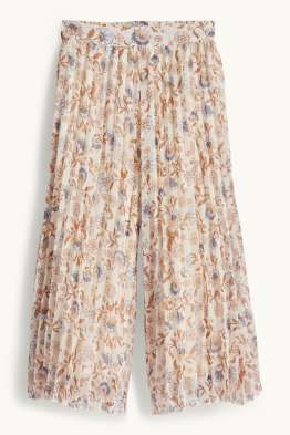 Bloem - plissébroek - glanseffect