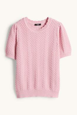 Pull en maille - manches courtes - finition texturée