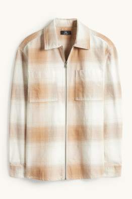 Veste-chemise - relaxed fit - col kent - à carreaux