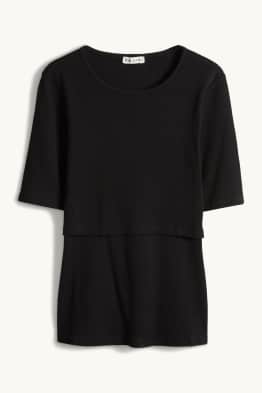 Kojící tričko - slim fit - žebrované