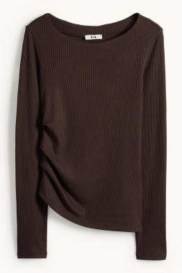 Samarreta de mànigues llargues - slim fit - acanalada