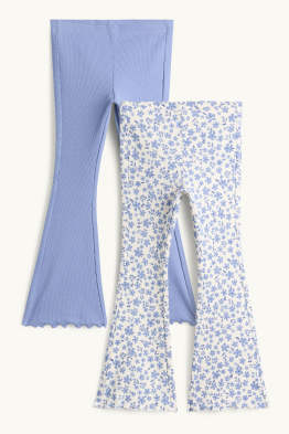 Paquet de 2 - flors - leggings acampanats - acanalats