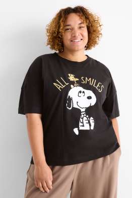 T-Shirt - Regular Fit - Glanz-Effekt - Peanuts
