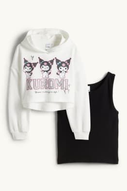 Kuromi - conjunt - dessuadora i samarreta sense mànigues - 2 peces - efecte brillant