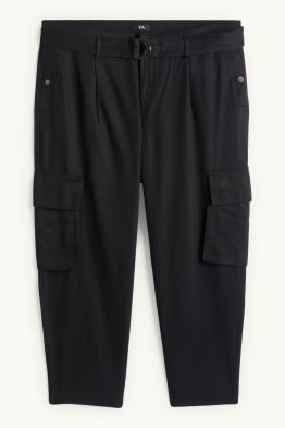 Pantalon cargo à ceinture - high waist - tapered fit