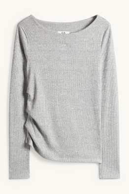 Langarmshirt - Slim Fit - gerippt