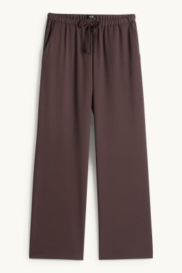 Cloth trousers - mid-rise waist - wide leg